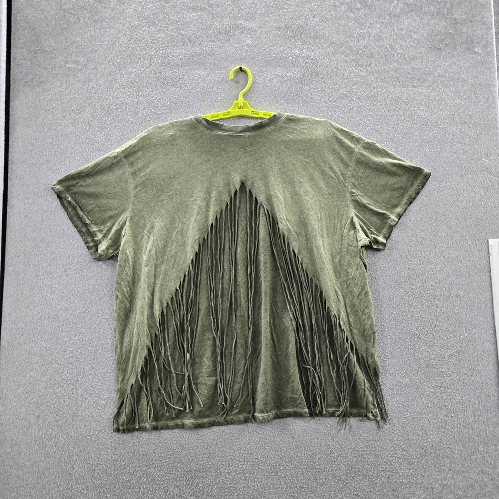 Torrid Women Shirt 3 Green Fringe Back Relaxed Crew Neck Pullover